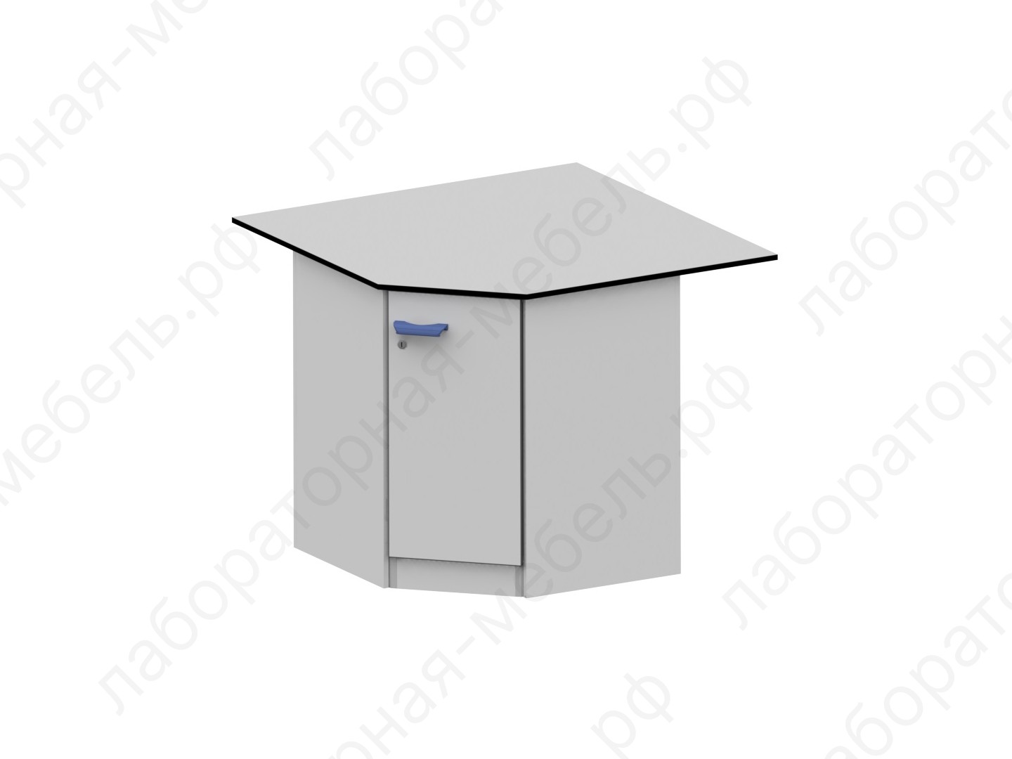 Столы лабораторные угловые - Стол угловой высокий на опорной тумбе из ЛДСтП ЛАБ-PRO СУОТ 110/80.110/80.90 LA