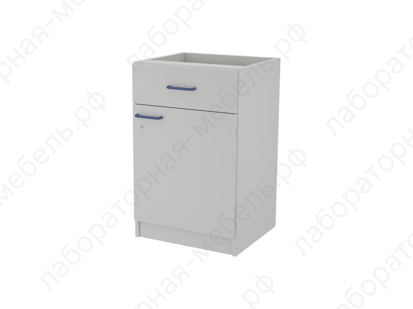 Столы на опорных тумбах - Металлическая одинарная опорная тумба с дверкой и верхним ящиком ЛАБ-PRO ТОМДЯ1 54.50.86