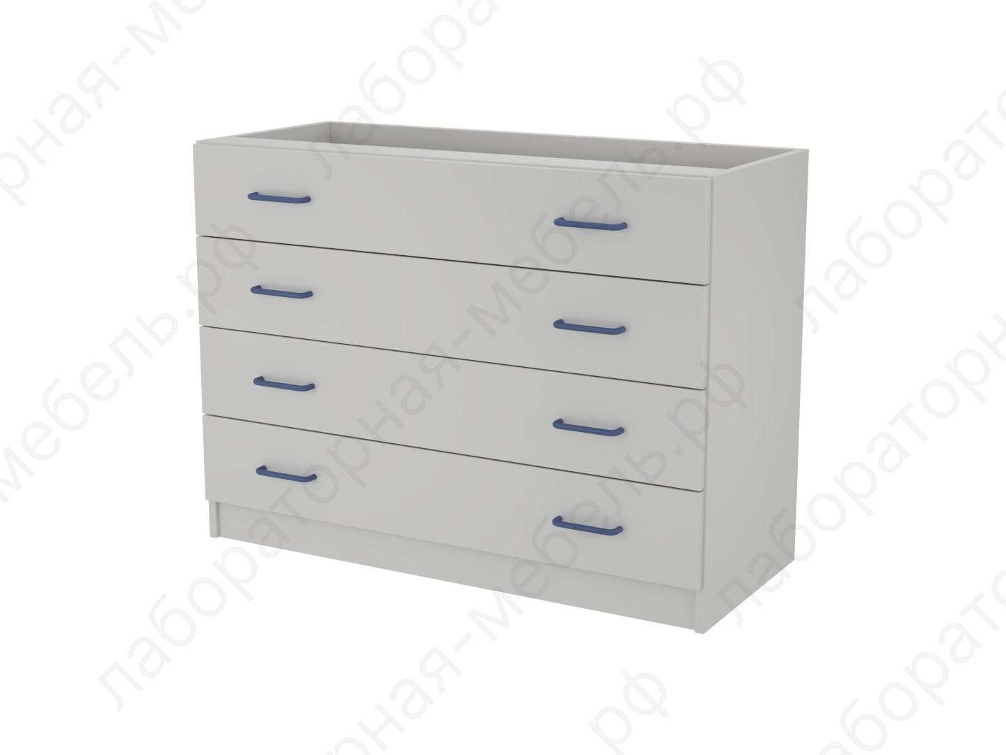 Столы на опорных тумбах - Металлическая одинарная опорная тумба с 4 ящиками ЛАБ-PRO ТОМЯ4 116.50.86