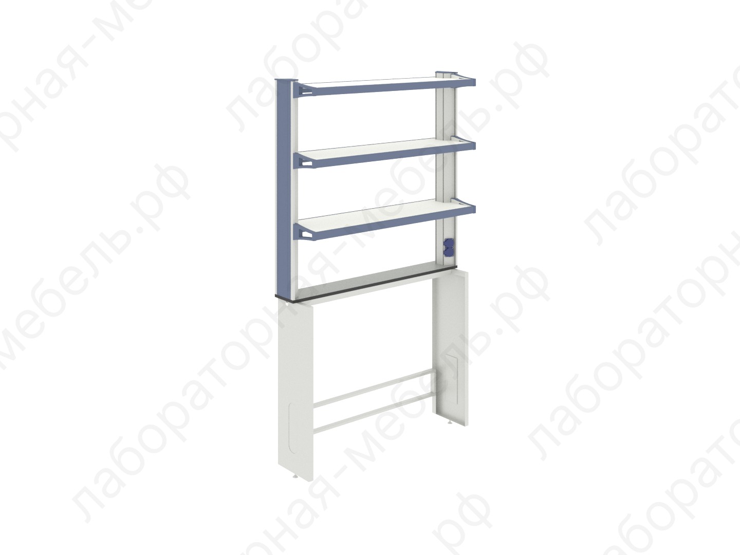 Стеллажи к столам - Технологическая стойка пристенная ЛАБ-PRO ТСПв 120.15/27.90/195