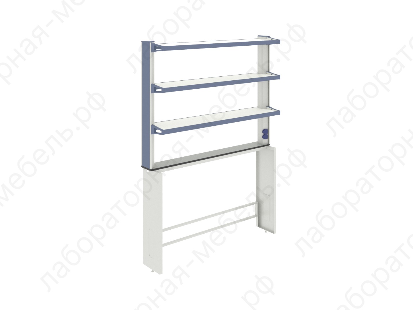 Стеллажи к столам - Технологическая стойка пристенная ЛАБ-PRO ТСПв 150.15/27.90/195