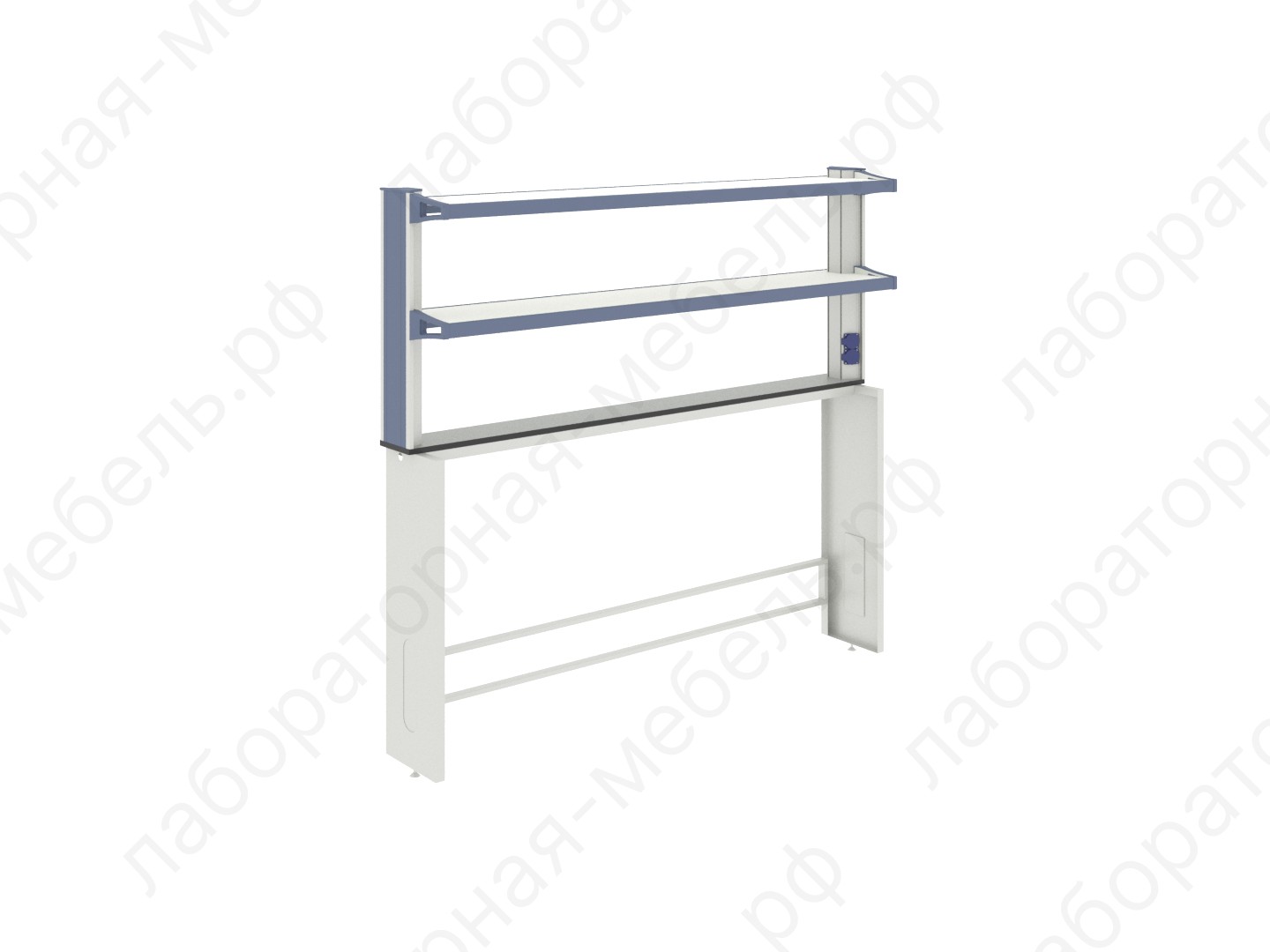 Стеллажи к столам - Технологическая стойка пристенная ЛАБ-PRO ТСПн 180.15/27.90/160