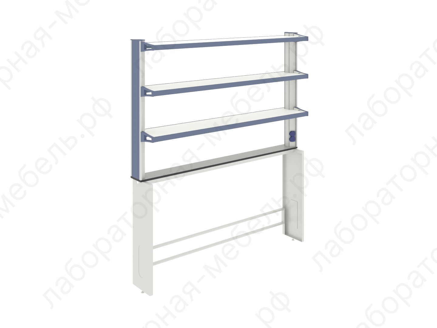 Стеллажи к столам - Технологическая стойка пристенная ЛАБ-PRO ТСПв 180.15/27.90/195