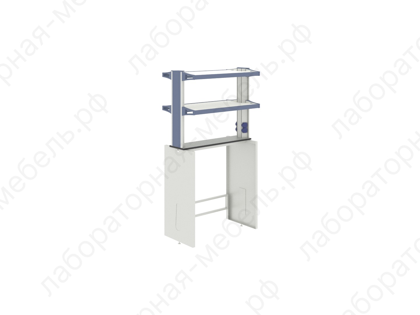 Стеллажи к столам - Технологическая стойка островная ЛАБ-PRO ТСОн 90.20/40.90/160