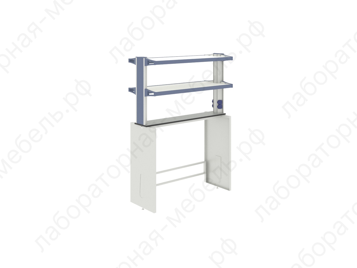 Стеллажи к столам - Технологическая стойка островная ЛАБ-PRO ТСОн 120.20/40.90/160