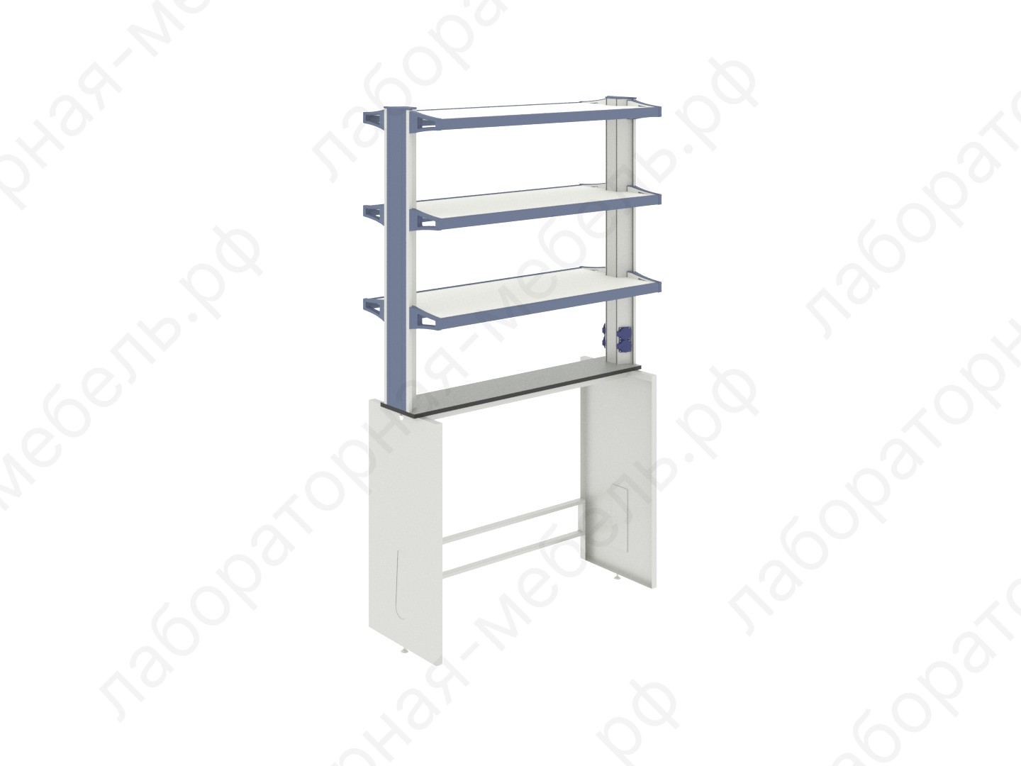 Стеллажи к столам - Технологическая стойка островная ЛАБ-PRO ТСОв 120.20/40.90/195