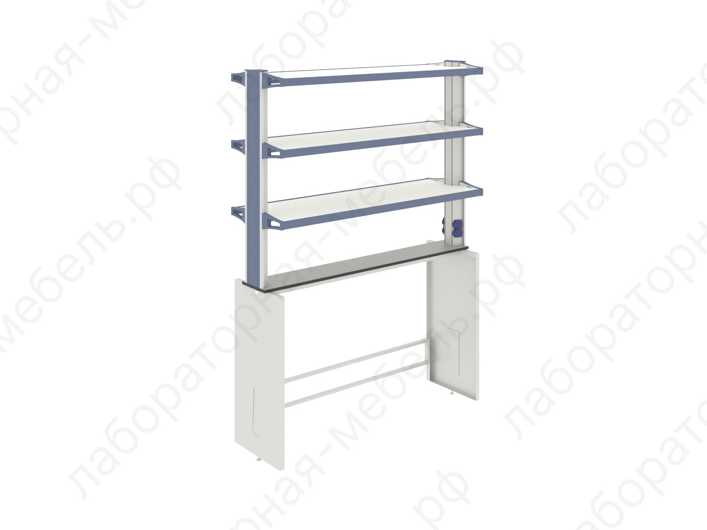 Стеллажи к столам - Технологическая стойка островная ЛАБ-PRO ТСОв 150.20/40.90/195