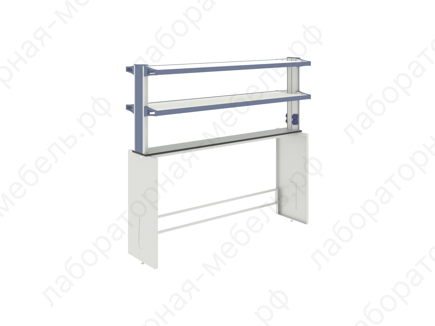Стеллажи к столам - Технологическая стойка островная ЛАБ-PRO ТСОн 180.20/40.90/160