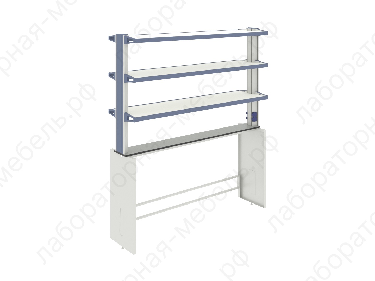 Стеллажи к столам - Технологическая стойка островная ЛАБ-PRO ТСОв 180.20/40.90/195