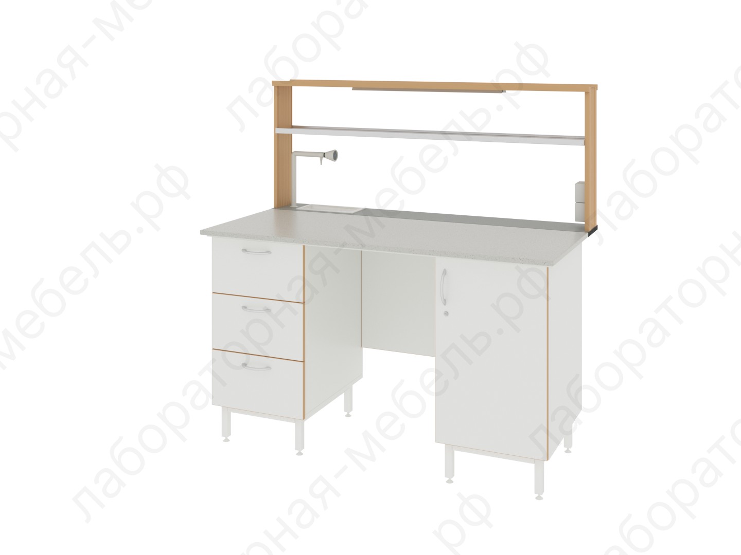 Стол лабораторный - Стол пристенный ЛАБ-1500 ПСМ